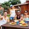 300-piece compostable paper plates set, featuring 10-inch eco-friendly plates made from sugarcane pulp. This heavy-duty disposable set includes utensils and napkins, perfect for parties, events, and gatherings, providing a sustainable solution for yo